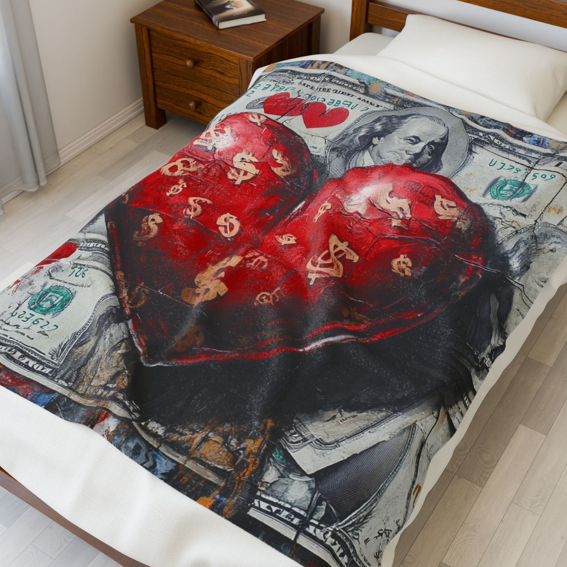 Heartfelt Love Velvet Blanket, Cozy Plush Throw, Gift for Romantic Occasions, Home Decor, Valentine's Day, Anniversary