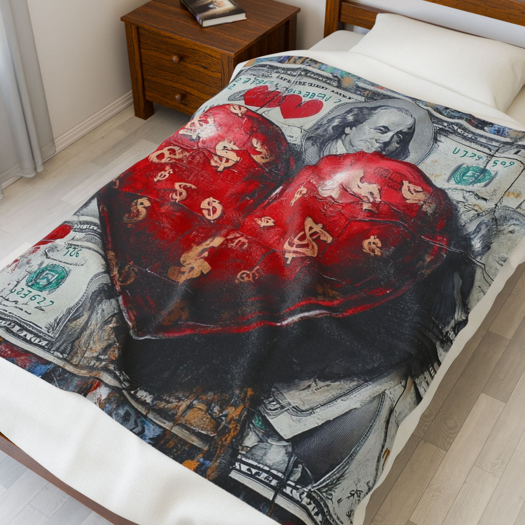 Heartfelt Love Velvet Blanket, Cozy Plush Throw, Gift for Romantic Occasions, Home Decor, Valentine's Day, Anniversary