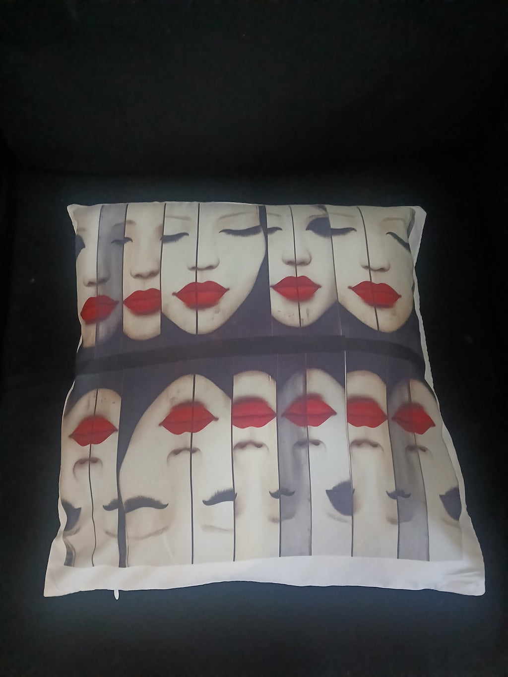 Elegant Face Design Throw Pillow